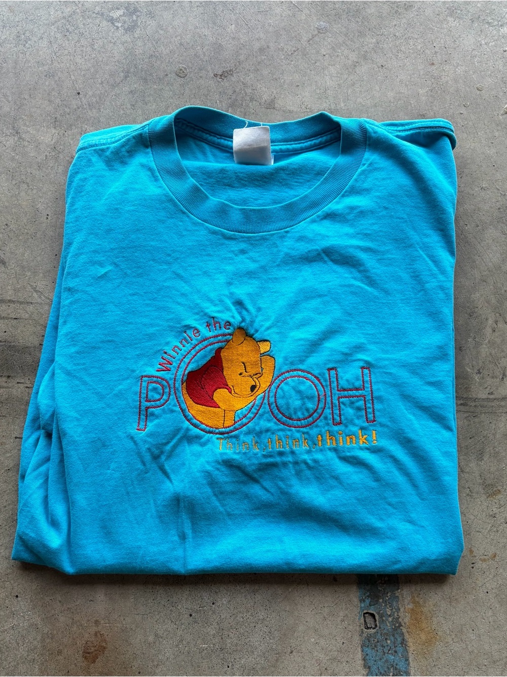 Vintage 90s Winnie the Pooh Embroidered Shirt Think Think Think